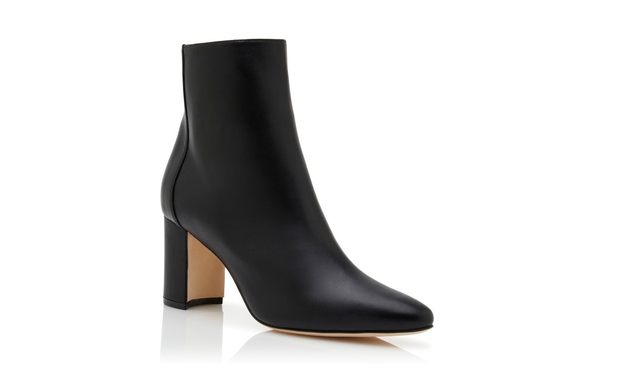 Botas de tobillo de cuero napa negro