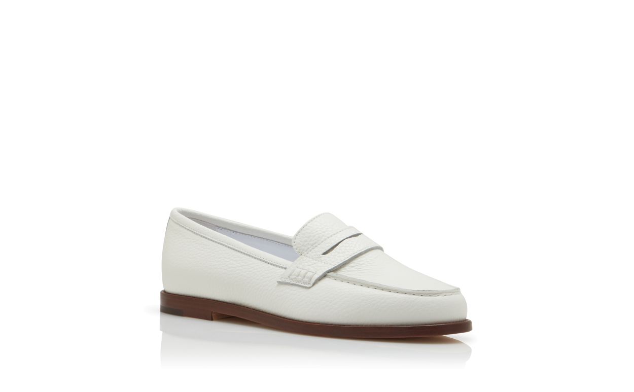 Zapatillas de cuero de becerro blanco con cordones