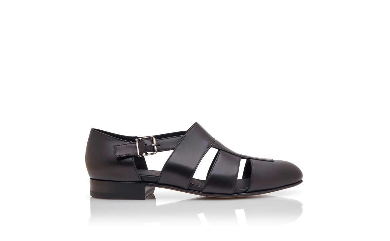 Sandalias de cuero de becerro negro