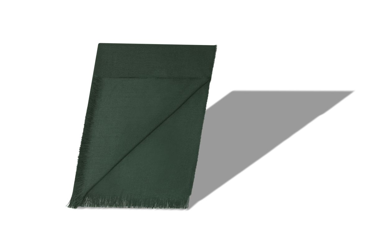 Pashmina de lana de cabra fina verde oscuro