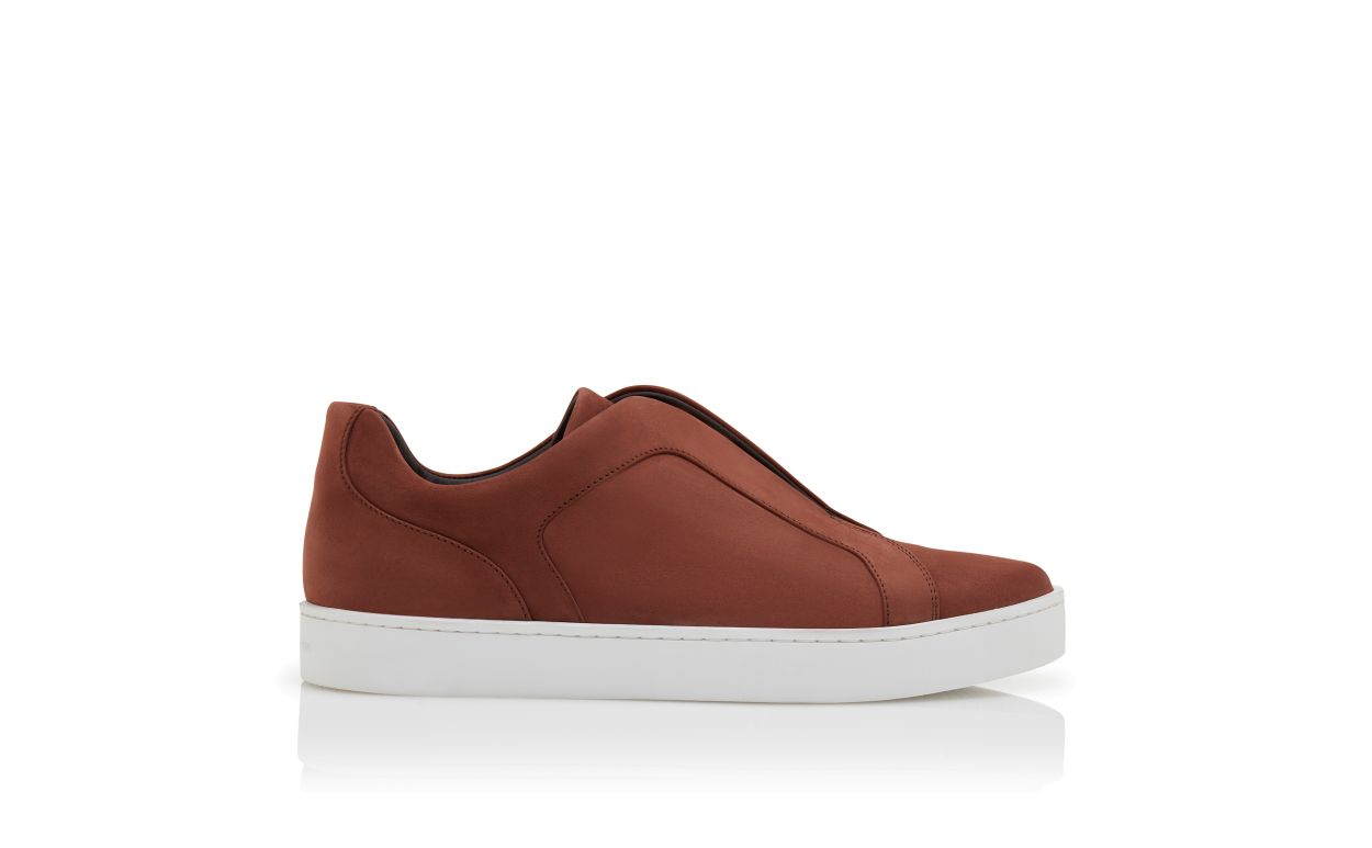 Zapatillas de cuero de ternera marrón