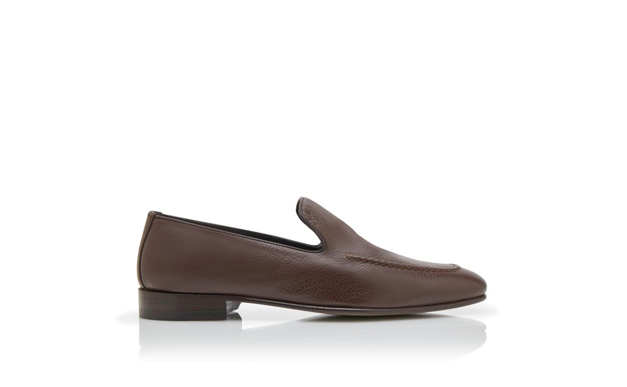 Mocasines de cuero de vitela marrón