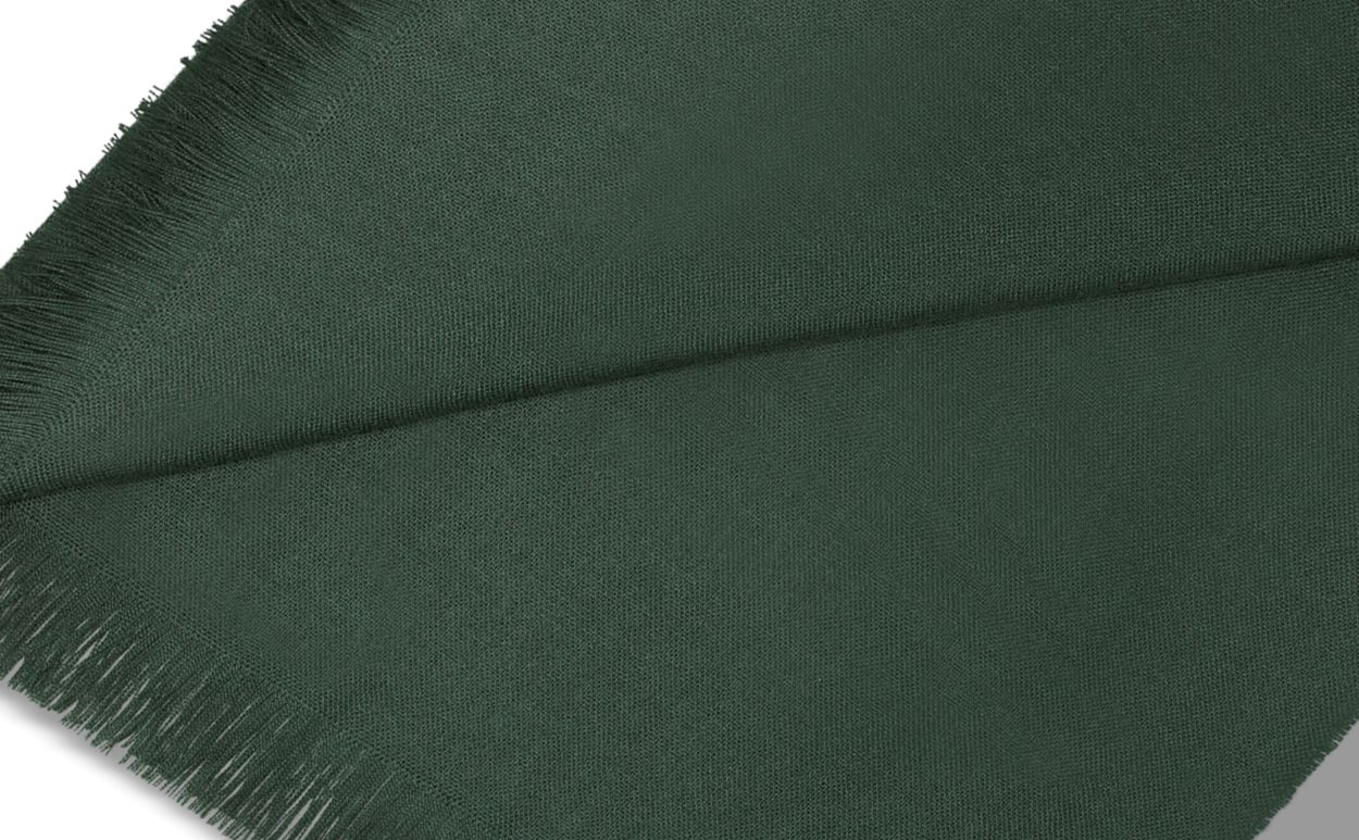 Pashmina de lana de cabra fina verde oscuro
