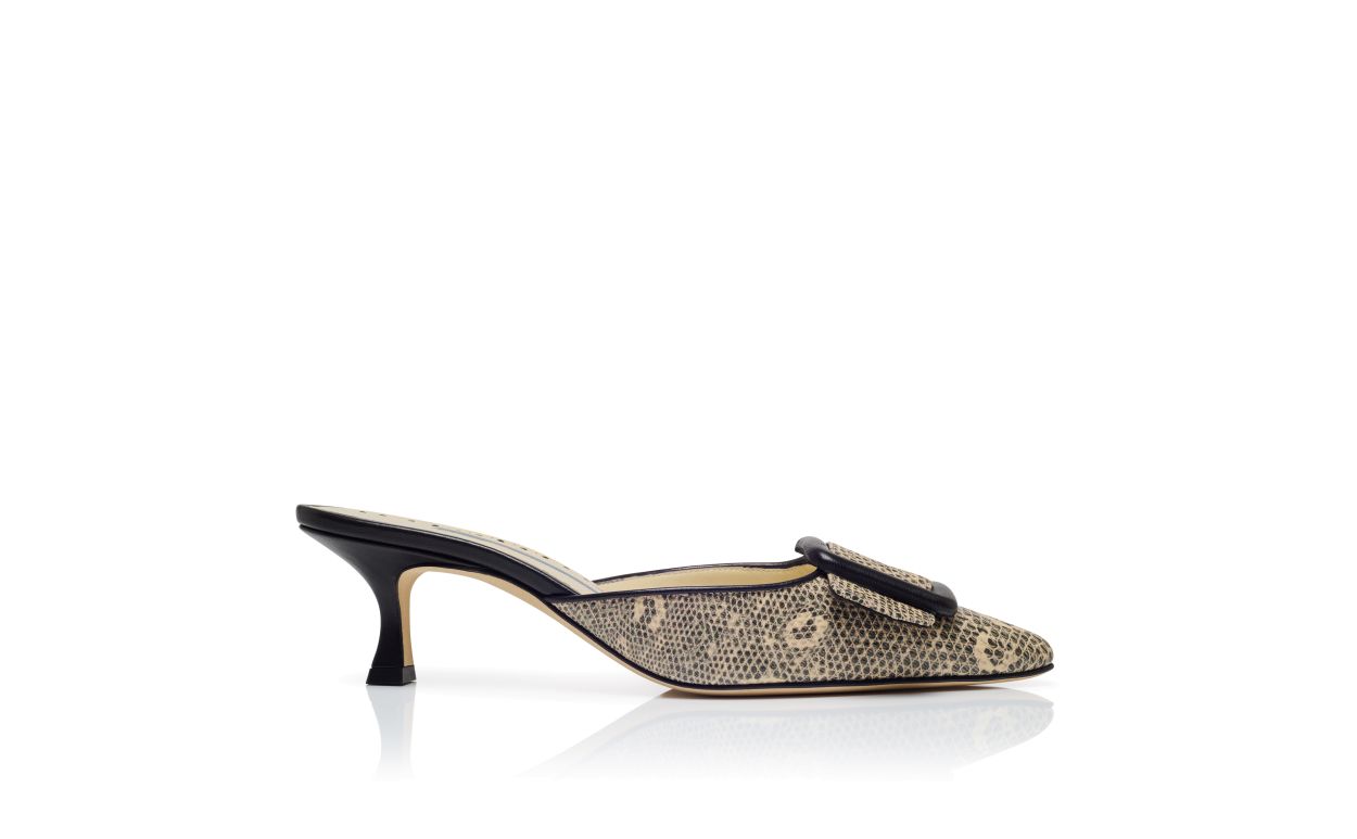 Mocasines de cuero de ternera con estampado de lagarto