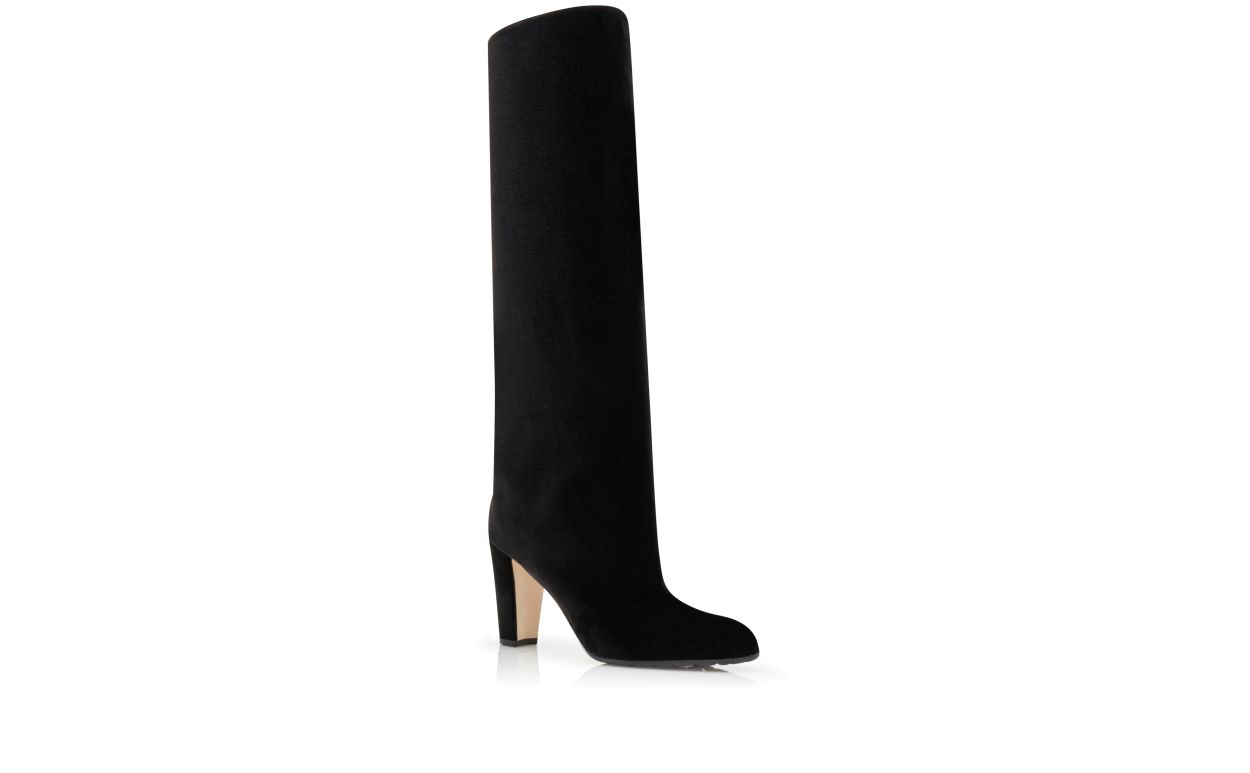 Botas altas hasta la rodilla de terciopelo negro