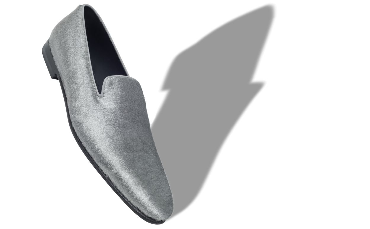 Zapatillas de cuero de ternera plateadas